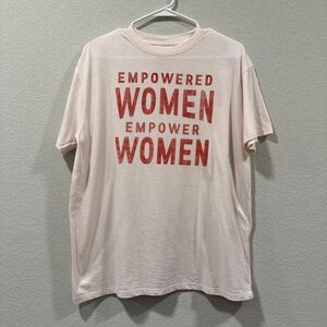 Empowered Women light pink short sleeve graphic tee Size L NWOT